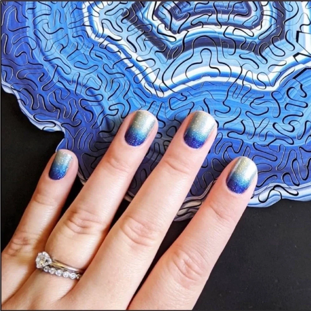 *Retired* Color Street: Long Time No Sea | Mint Blue Glitter Ombre Gradient